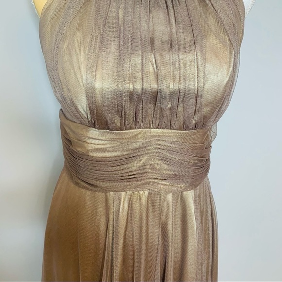 David’s Bridal Metallic Tulle Halter Gown Size 6 - Picture 6 of 14